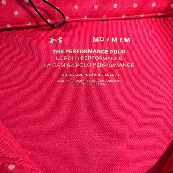 Women's Under Armour Golf Performance Polo Pink size Medium Loose fit - Picture 4 of 13